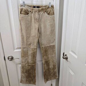 Laundry Corduroy‎ Pants Womens 4 Tan Cream 2 tone tie dye Straight leg Hipster